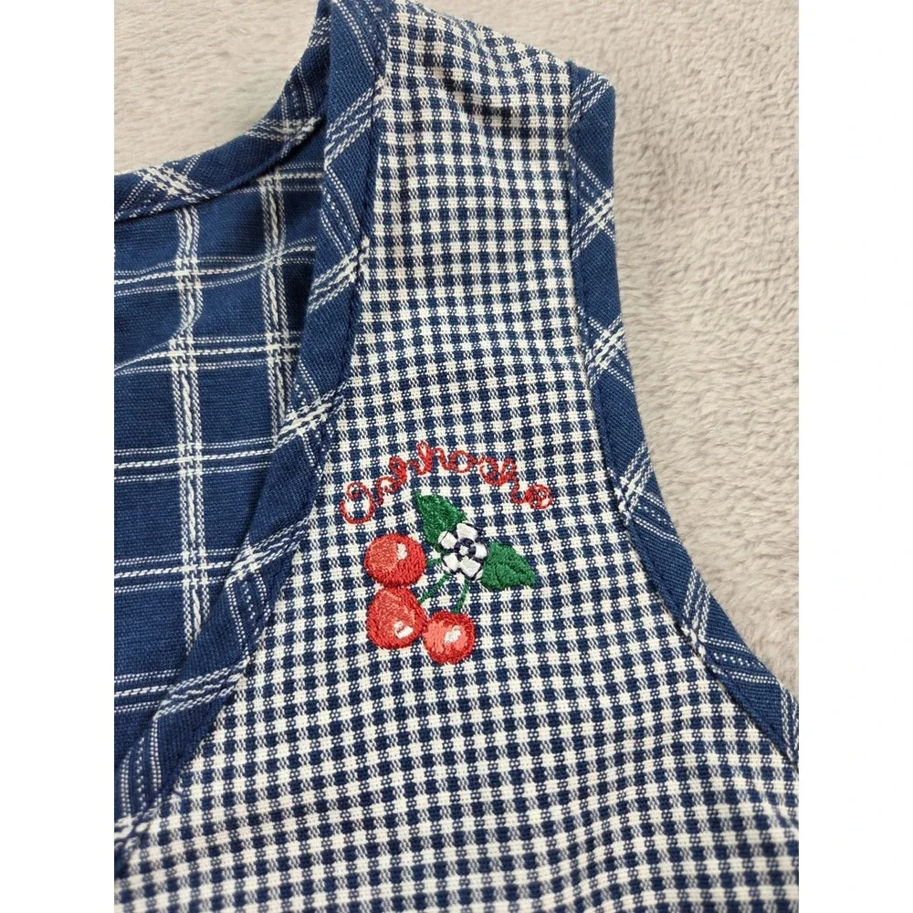 Vibtage OshKosh Vest Size 3T Gingham Check USA‎ Button Up